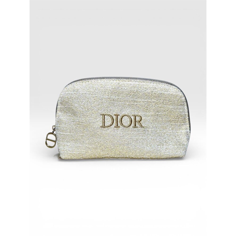 Christian Dior Holiday 2024 Limited Edition Cosmetic Pouch Gold Charm